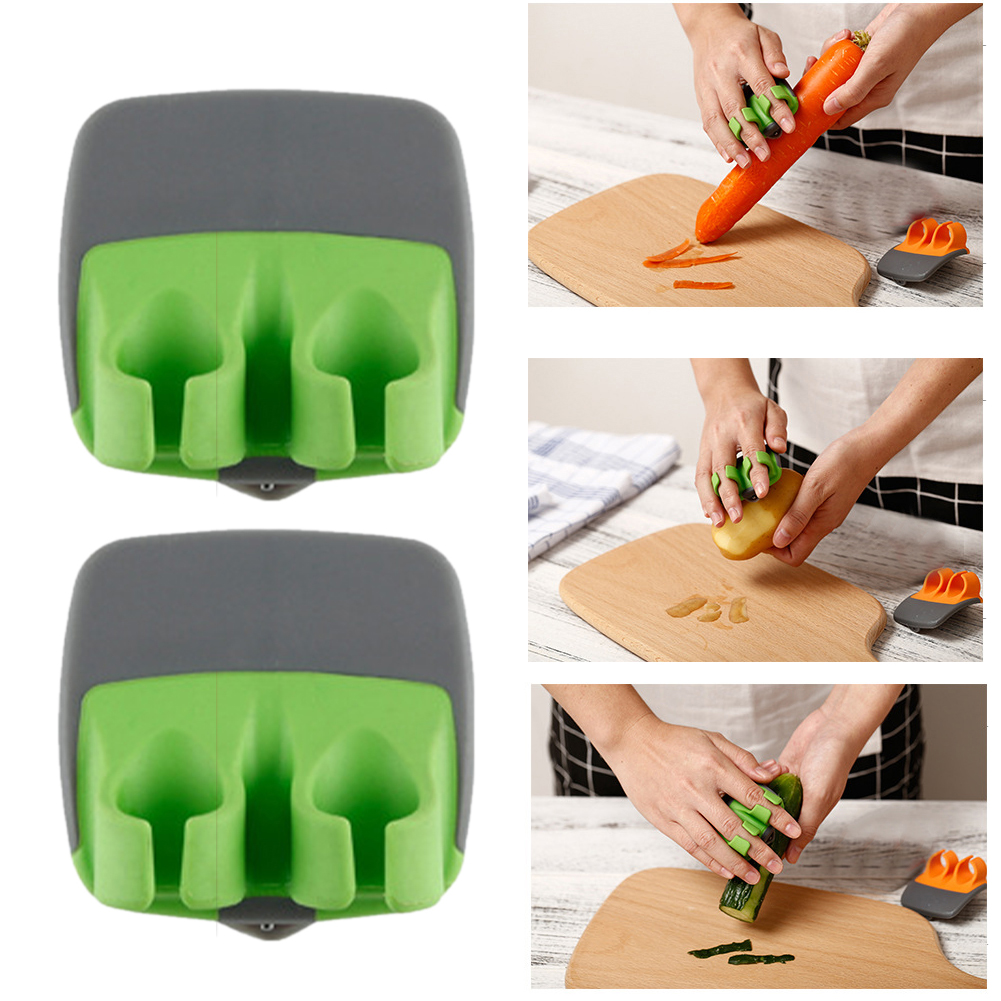 2pcs Multifunctional Skin Scraping With Finger Grip Kitchen Tool Grater Fruit Cutter Cucumber Potato Vegetable Peeler Manual