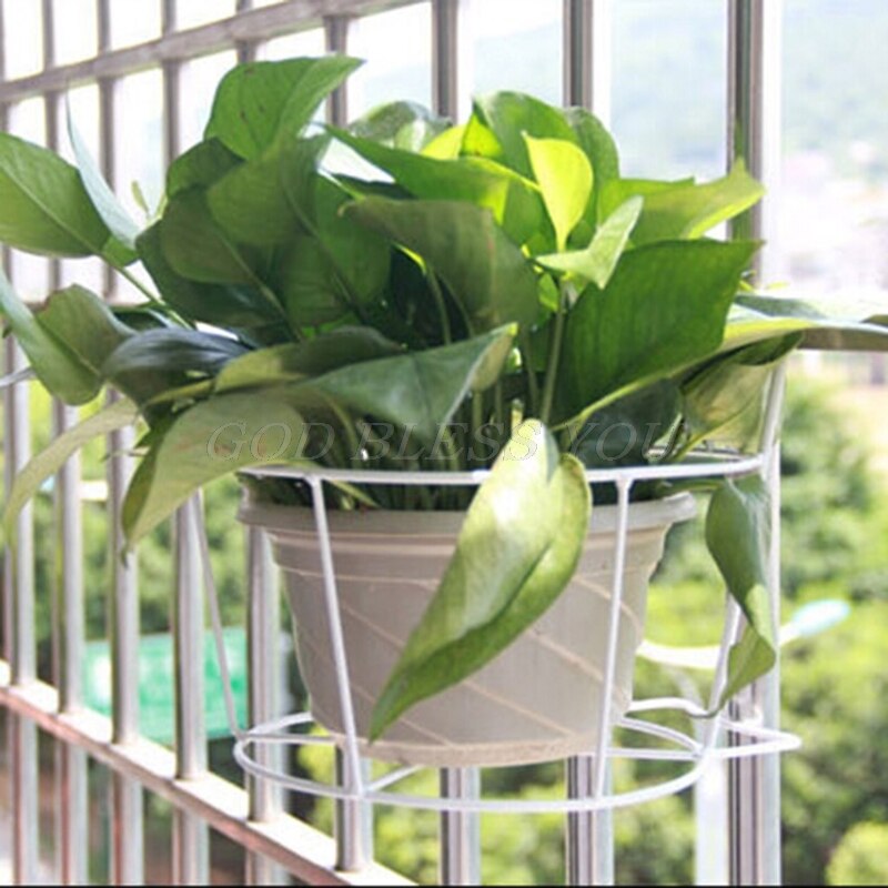 Balkon Opknoping Plant Rekken Balkon Ronde Bloempot Rack Reling Hek Outdoor Venster Ijzeren Bonsai Stand Decoratie