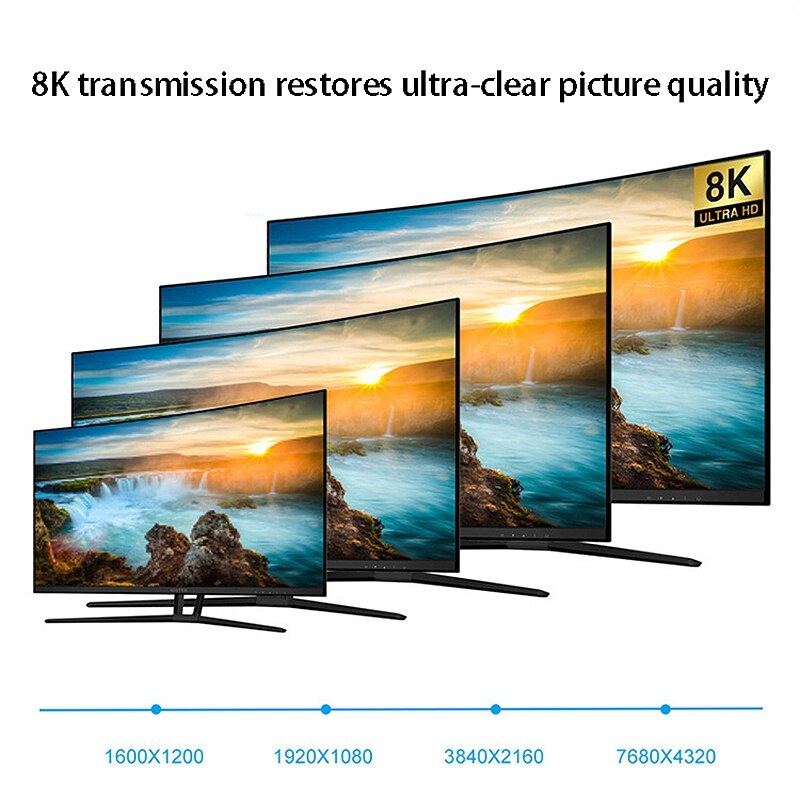 Type C à Displayport 8K@60Hz1.4 Version ordinateur portable HD affichage vidéo Cable-2M