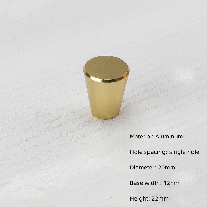 Manija de un solo orificio de aluminio dorado, cajón de armario moderno, perilla redonda, muebles de armario de cocina, manija de puerta pequeña, decoración del hogar