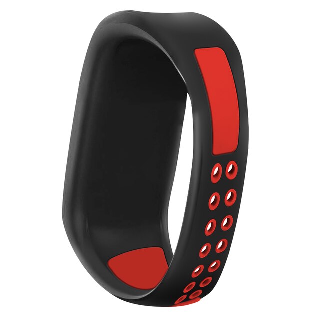 Bracelet en Silicone FIFATA Bracelet pour Garmin Vivofit 3/Vivofit JR/JR 2 enfants Bracelet de montre sport coloré Bracelet accessoires: Black red / S