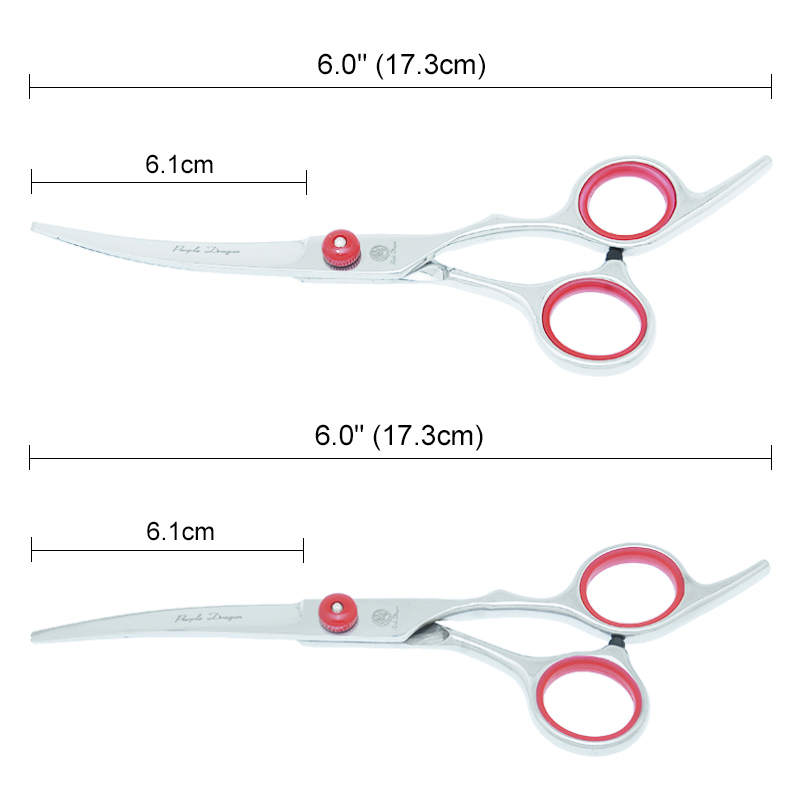 Purple Dragon 6.0" Dog Grooming Scissors Stainless Steel Pets Straight Curved Scissors Thinning Shears Dogs Hair Clippers B0001B