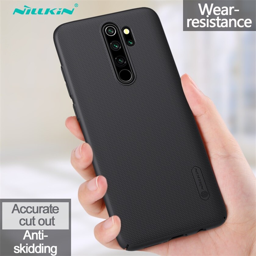 Nillkin Case For Xiaomi Redmi Note 8 Pro Cover Frosted Shield Hard PC protector Back Cover For Redmi Note 8 Case global version: Redmi Note 8 / Black