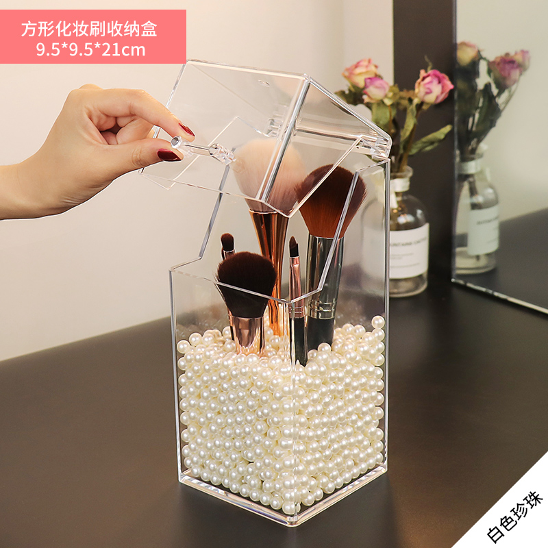 Caja de almacenamiento de acrílico para cosméticos, organizador pequeño de lápiz labial de maquillaje, almacenamiento de artículos de plástico, tocador, portalápices, HX50ST: Style 2