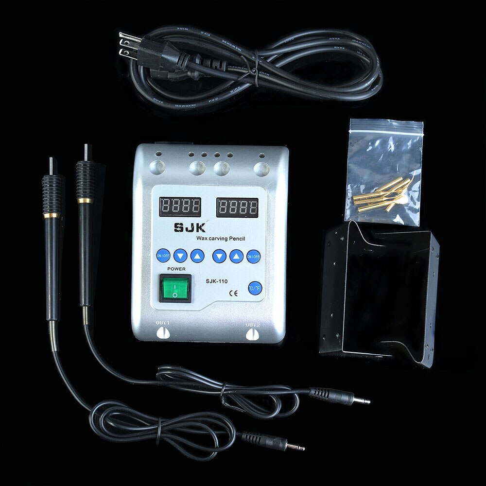 Cuchillo eléctrico para tallar cera, herramienta Dental para tallar, contiene 6 puntas de cera y 2 bolígrafos