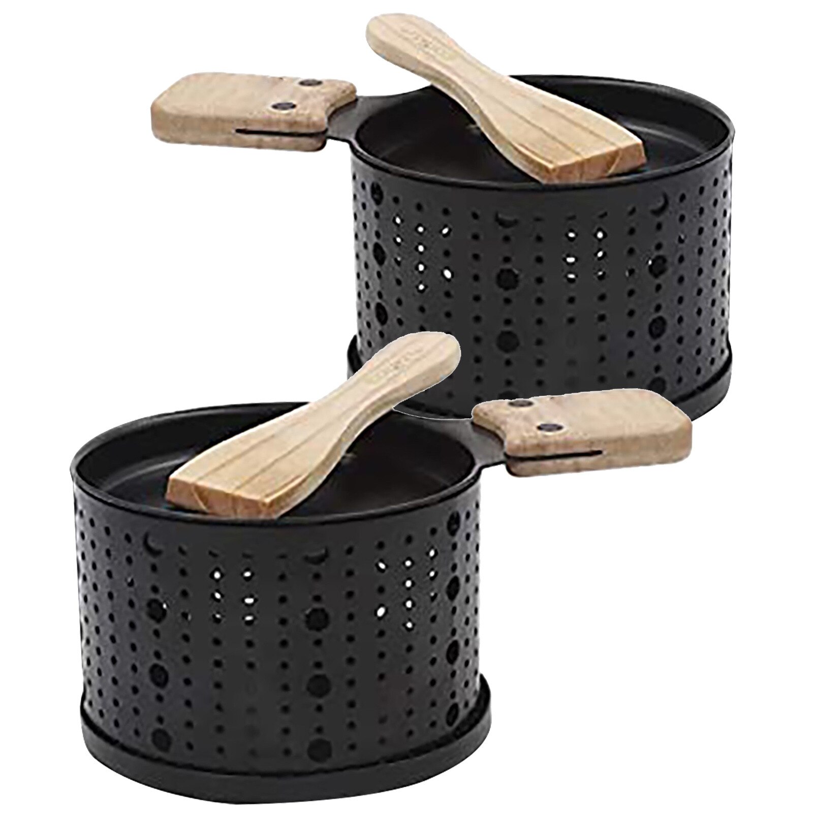 2pc Picnic Portable Non-stick Metal Cheese Raclette Oven Grill Plate Rotaster Baking Tray Stove Set Kitchen Baking Tool #T1P: Default Title