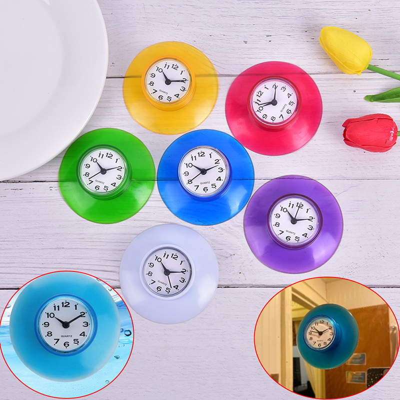 neue stil Badezimmer Küche Wasserdichte Saugnapf Uhr Dusche Verkaufsstand Leistungsstarke Eingehalten hause Saugnapf uhr