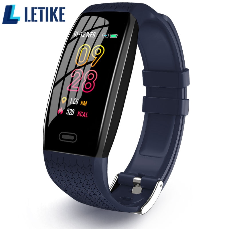 Letike T5 Smart Bracelet men watch real-time monitor temperature & heart rate best Couple Fitness Tracker pink fit women