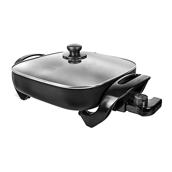 Plancha de asar Postquam ITALIAN sartén eléctrica con tapa - Total 1500 ELECTRIC SKILLET- capacidad: 30x30cm - IDECUCOOK01