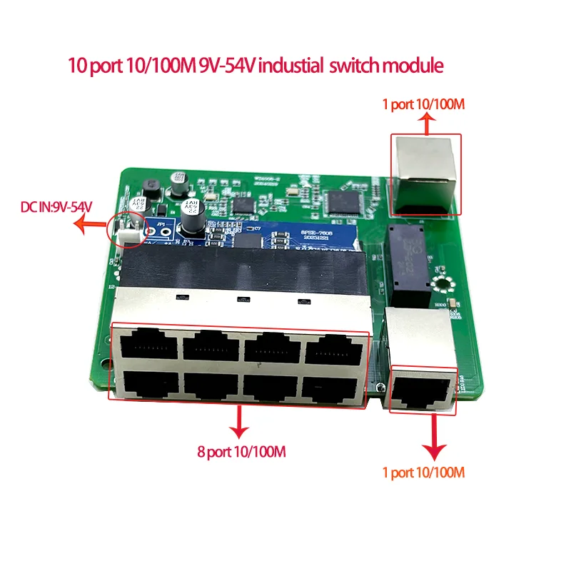 Standard protocol 802.3AF/AT 48V POE OUT/48V poe switch 100 mbps 8port POE with 2port uplink/NVR industrial switch