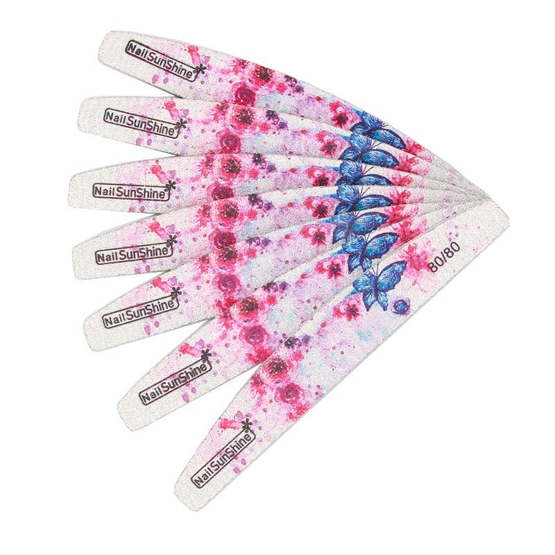 Lot de 6 limes à ongles, papier de verre à grain 80/80, lime acrylique, polissage des ongles, manucure, pédicure, outils de nail art à faire soi-même