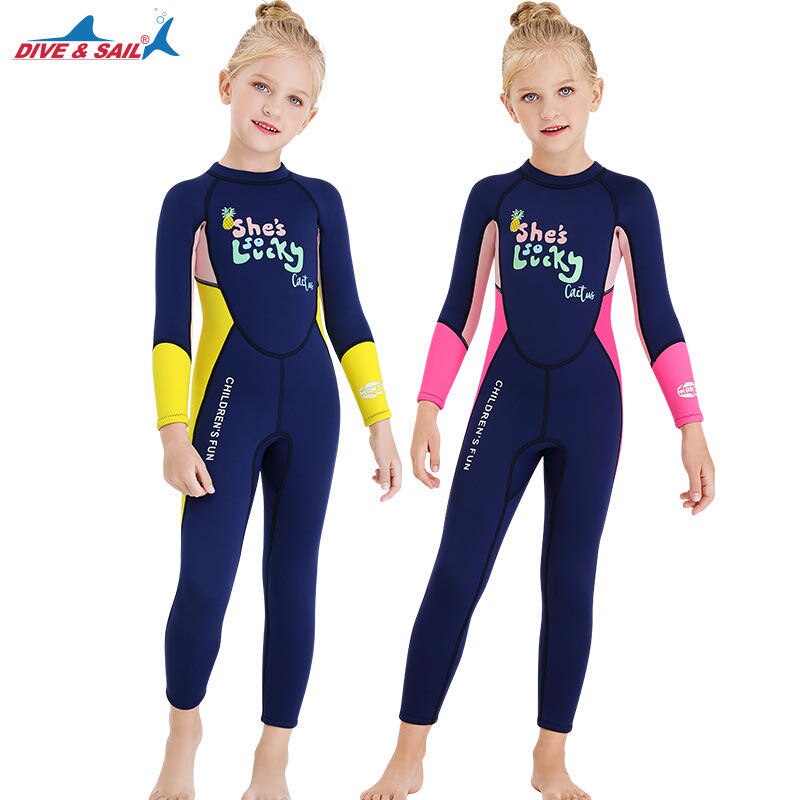 Kids Youth Full Body neoprenowe stroje kąpielowe utrzymuj ciepły strój kąpielowy z długim rękawem do pływania Surfing zestaw do snorkelingu sporty wodne nurkowanie