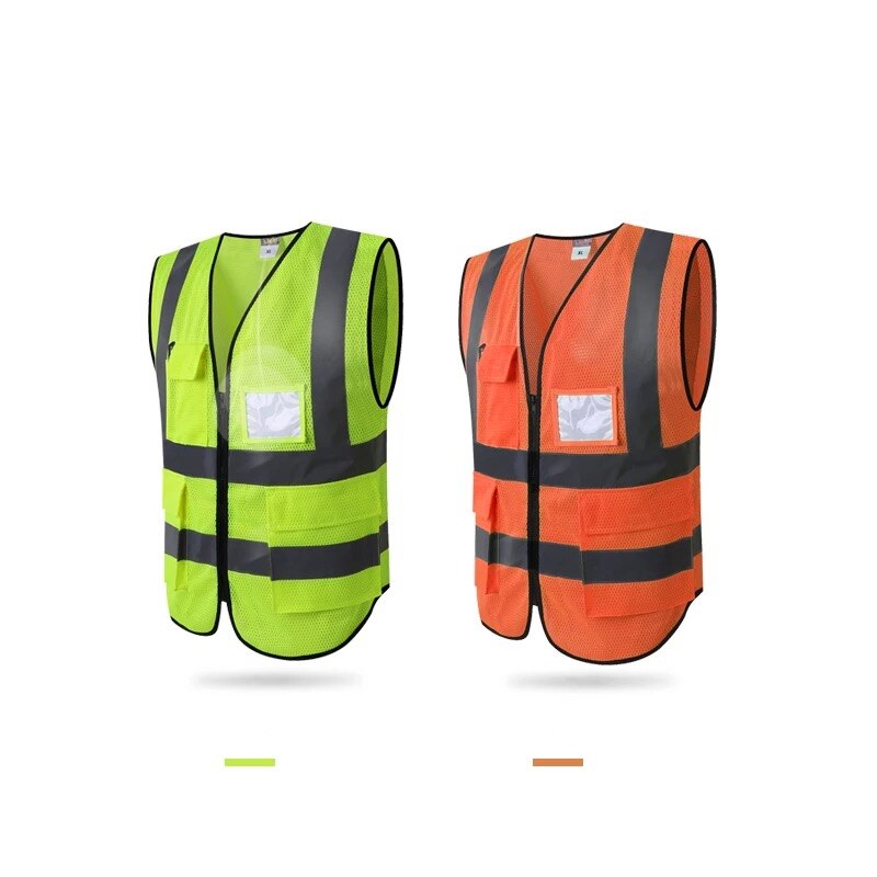 Olata Hoge Zichtbaarheid Bretels met Reflecterende Strepen - 4cm, Kunststof Karabijnhaken. Oranje (Y-Vorm