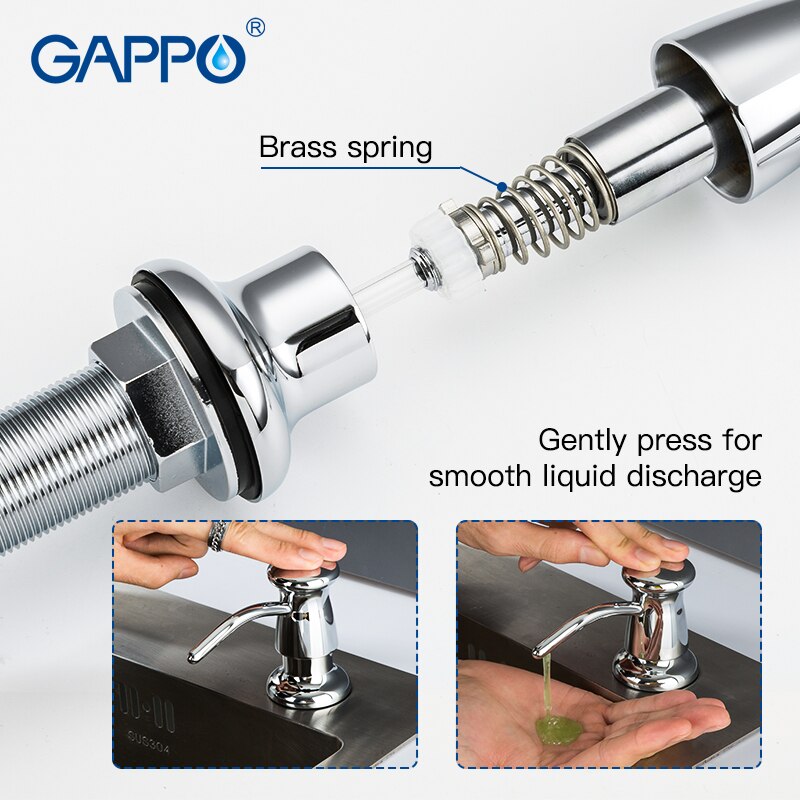 Liquid Soap Dispenser Brass Deck Mounted Kitchen Soap Dispensers Round Counter top Dispenser