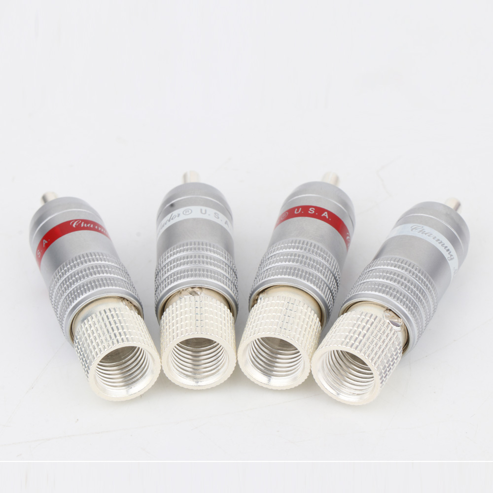 8Pcs R1728 Silver Plated RCA Connector RCA Plug RCA Male Interconnect Cable Plug Hifi RCA Jack