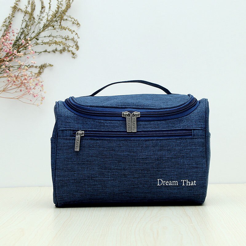 Bolsa de cosméticos organizadora para viagem, bolsa feminina para maquiagem com capuz, armazenamento de casa de banho: Navy