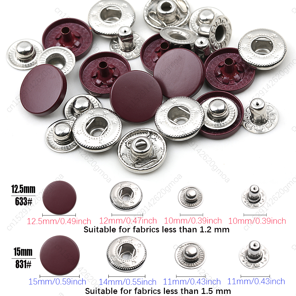 Juego de sujetadores a presión de cuero, botones redondos de Metal de 12,5/15mm, sin costura, botón de Color para ropa, chaquetas, ropa vaquera, 20 juegos, novedad: 4 # / Blanco