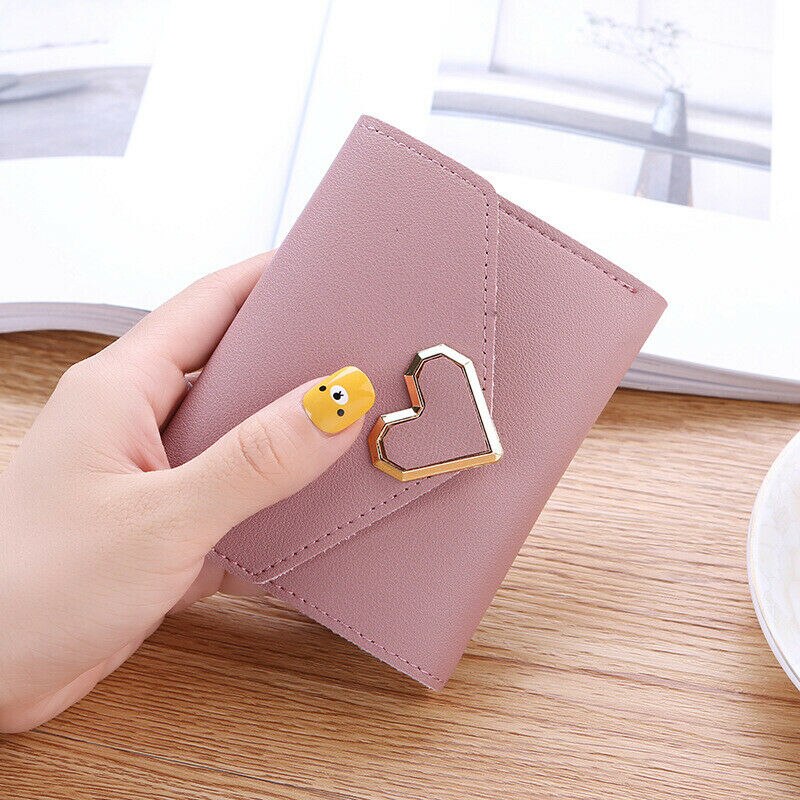 Womens Wallet for Credit Card Holder Small Luxury Slim PU Leather Cute Short Purse Girls Lady Wallets for Women: Light Pink