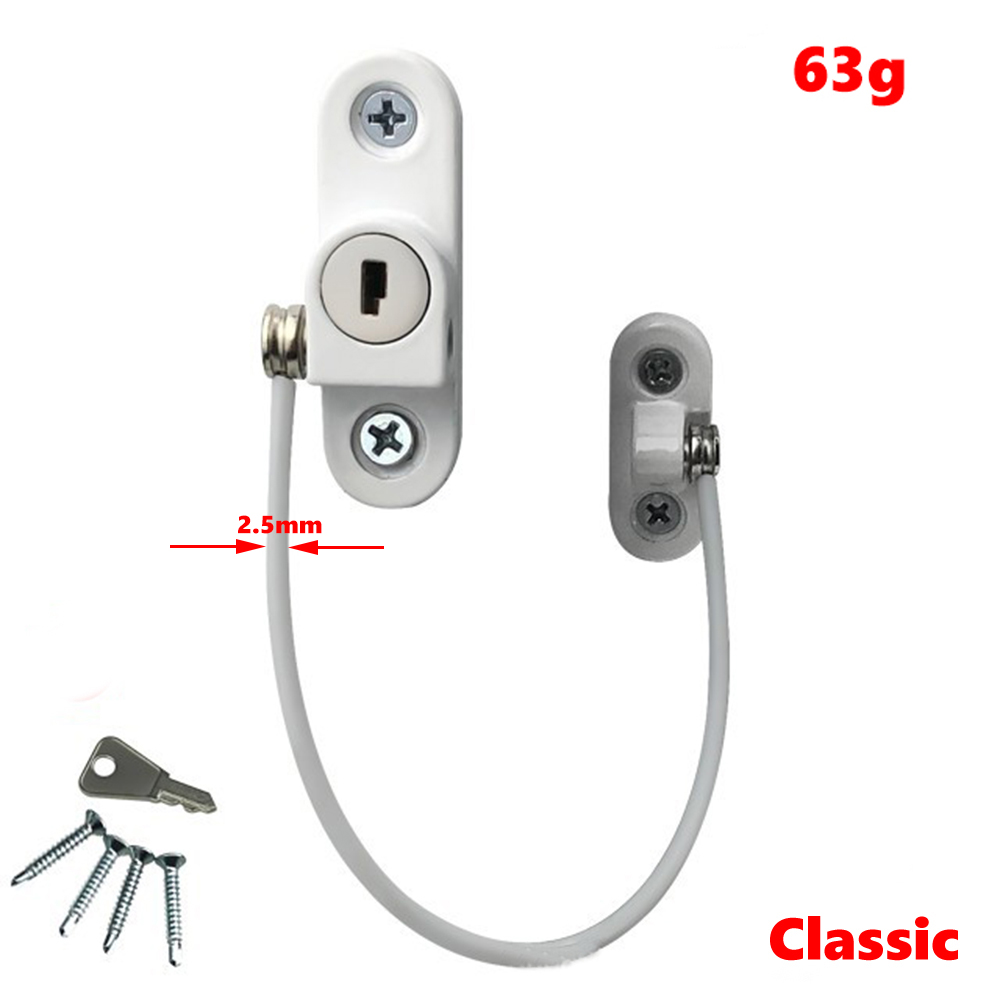 Stainless Steel Window Lock Children's Safety Lock High-rise Falling Protection Push-pull Stopper Anti-theft Window Lock: Yellow