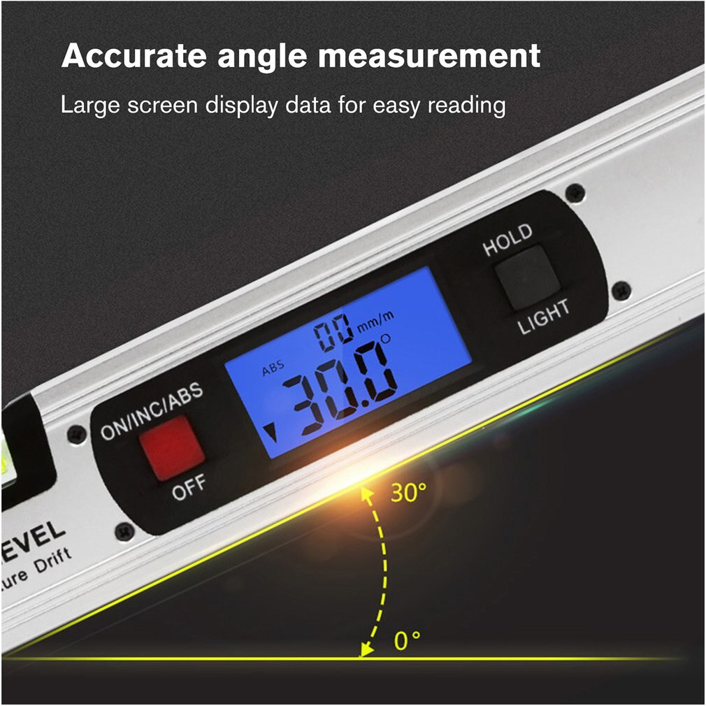 400mm 360 degree Digital Protractor Inclinometer Electronic Level Angle Finder Test Ruler without Magnets