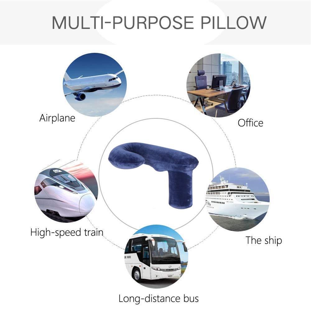 Airplane Armrest Pillow Inflatable Travel Pillow, Comfortable Armrest Extender, Washable Super Soft Slipcover, Portable Travel