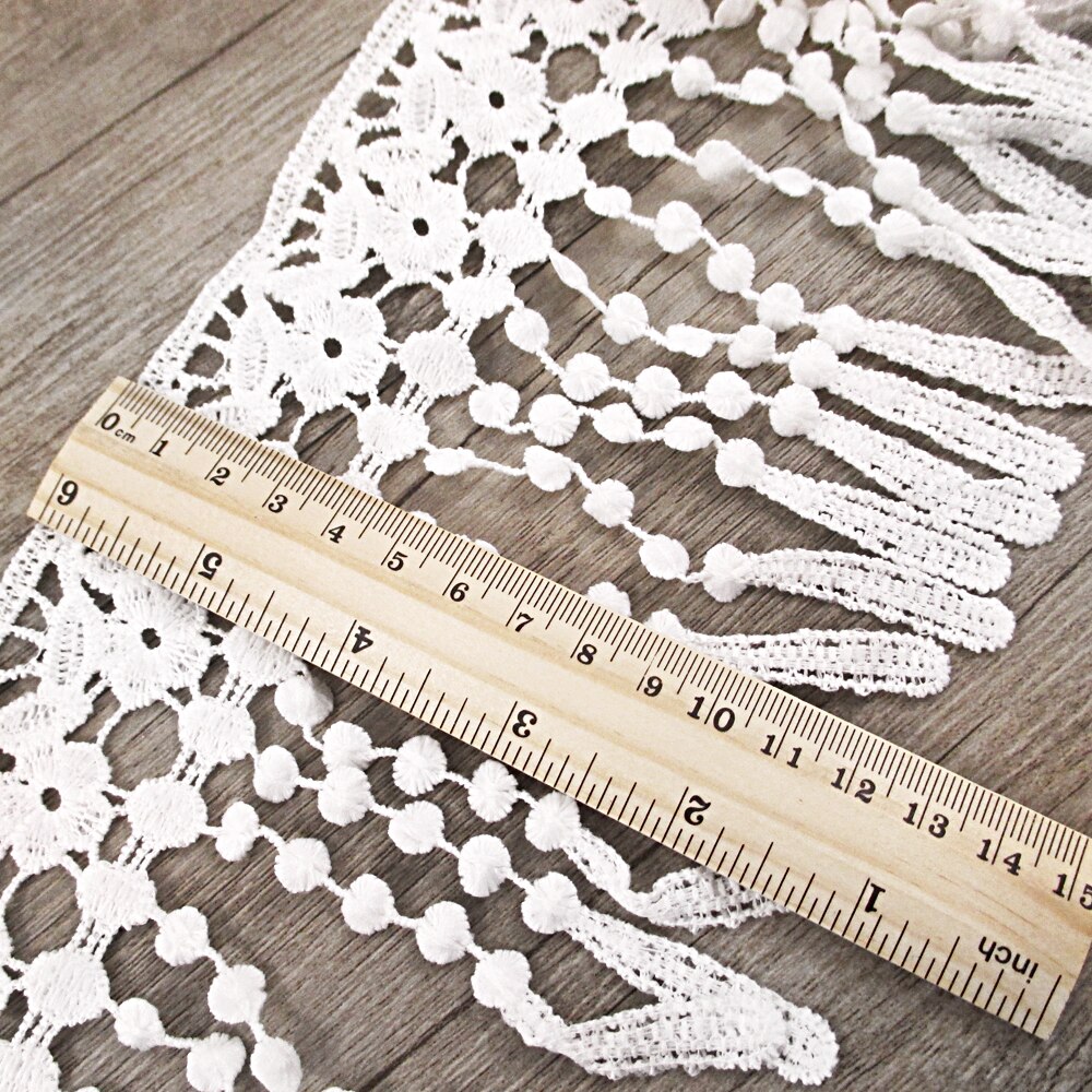 1 Yard Fiber Flower Lace Trim Pearl Embroidery Sewing Fabric Ribbon DIY Garment Accessories for Wrapping,1Yc2452: 1055740001