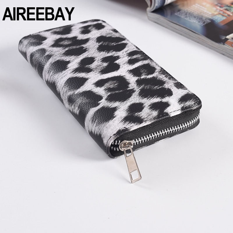 AIREEBAY Leather Women Wallet Classic Leopard Anim... Grandado