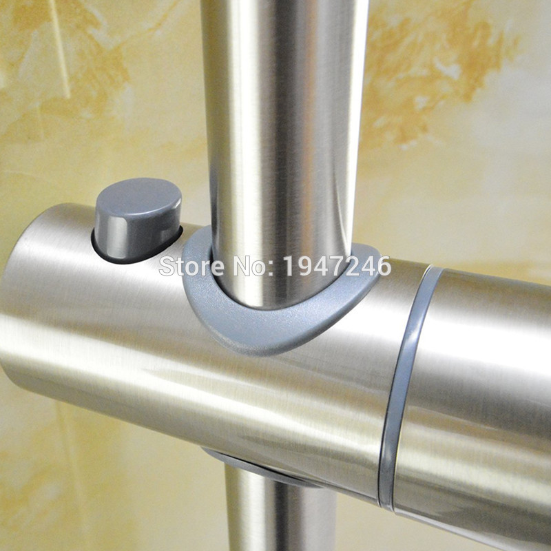 Bagnolux 27 tommer 304 rustfrit stål badeværelse toilet håndbruser justerbar glidestangbeslag vægbeslag børstet nikkel