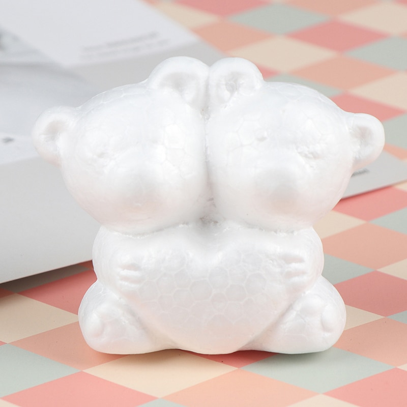 1PC blanco espuma de poliestireno extruido para modelado Oso de las bolas de Navidad DIY materiales de decoración para boda
