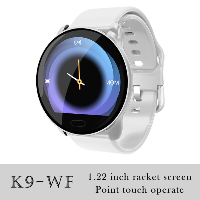 696 K9-WF Full Touch Pedometer Smart Watch Fitness Tracker Heart Rate Monitor Blood Pressure Smartwatch Monitor Smart Bracelet: K9 Silver rubber