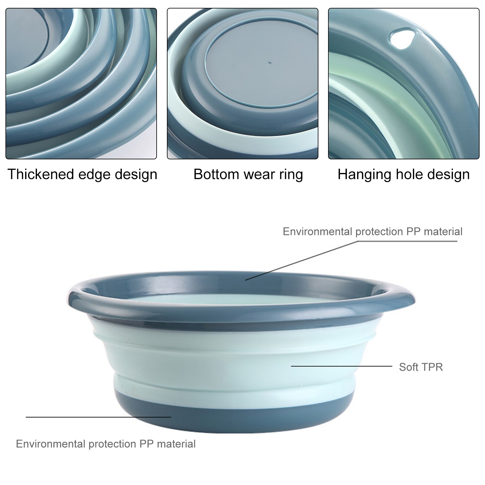 Folding Basin Outdoor Travel Portable Basins Washing Face Laundry Vegetable Washing Basin Foldable Basins