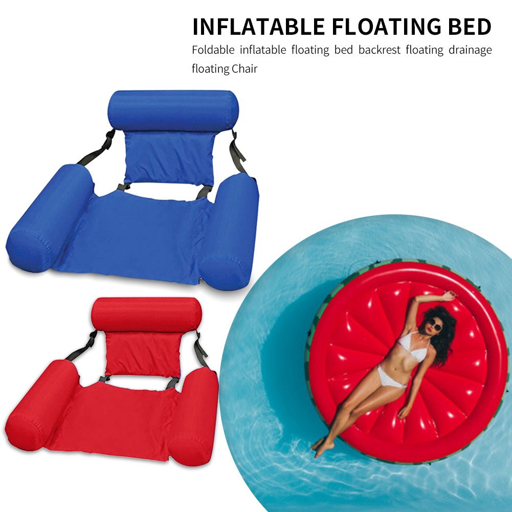 Swimming Water Hammock Recliner Mattress Lounge Bed Inflatable Floating Sleeping Cushion Bed Chair Sea Swimming Ring Pool Party