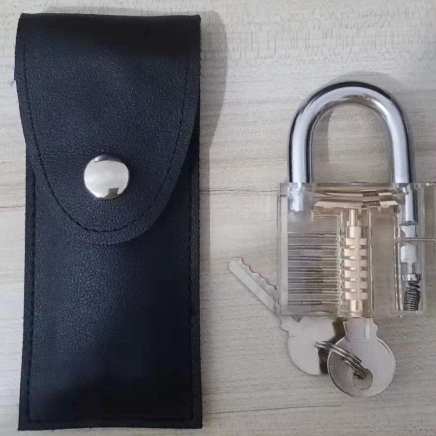 Practice Lockpicking Tool Set with Transparent Practice Lock Locksmith Tools,Tension Wrench Pick Tool: C set