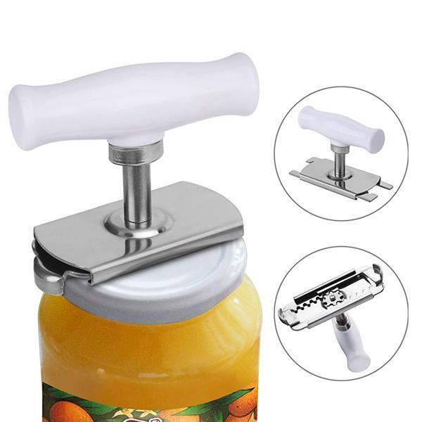 Stainless Steel Lids Off Jar Opener Manual Stainless Steel Easy Can Jar Opener Adjustable 1-4 Inches Cap Lid Openers Tool Kitche