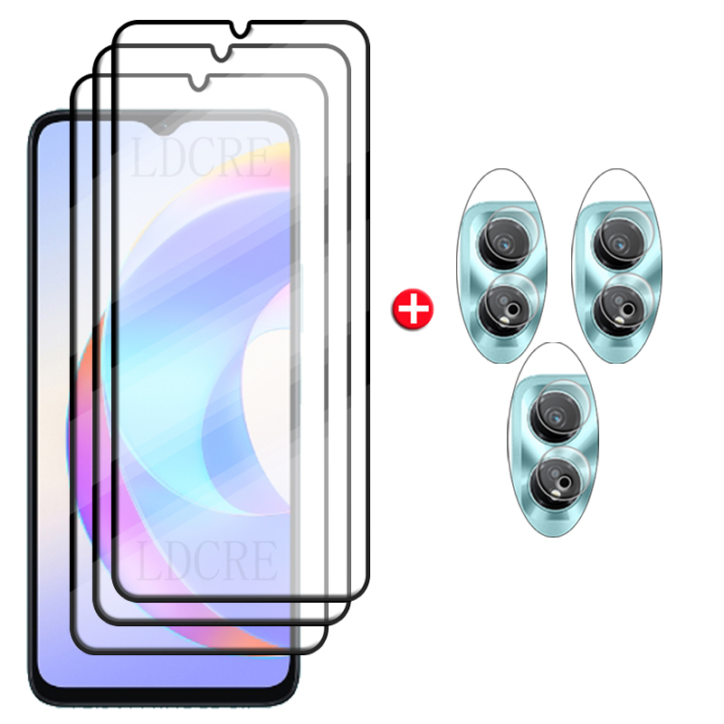 6-in-1 For Honor X5 Plus Glass For Honor X5 Plus Tempered Glass 9H HD Full Glue Screen Protector Huawei Honor X5 Plus Lens Glass: Ivory