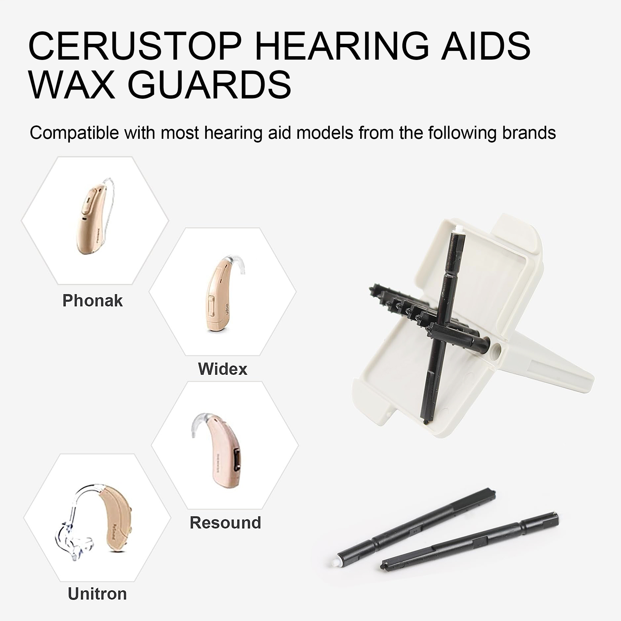 (5 Packungen/40 Stück) Phonak Cerustop Wachsschutzfilter, für Unitron Widex und GN erklingen Hörgeräte-Wachsschutzfilter