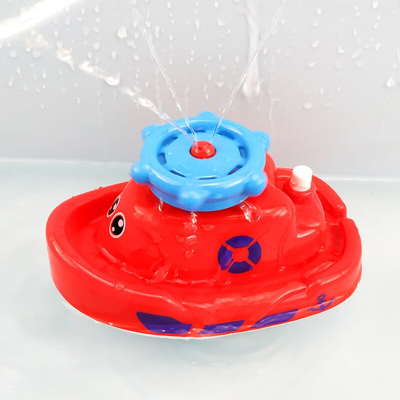 Badspeelgoed cartoon dier grappig baby elektrisch roterend sproeiend waterschip speelgoed voor baby waterstraalboot badkamer badkuip
