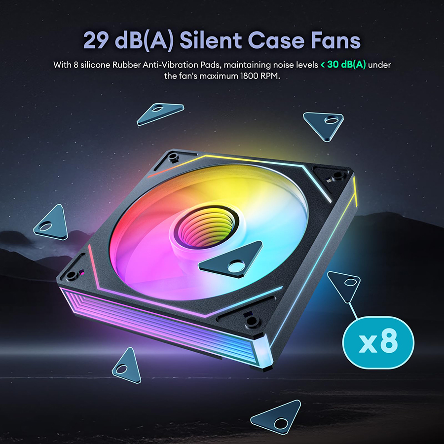 PRISM 7 PRO Case Cooling Fan 12cm ARGB 5V 3Pin 4 Pin PWM Computer Chassis Fan Infinity Mirror Silent Ventilador