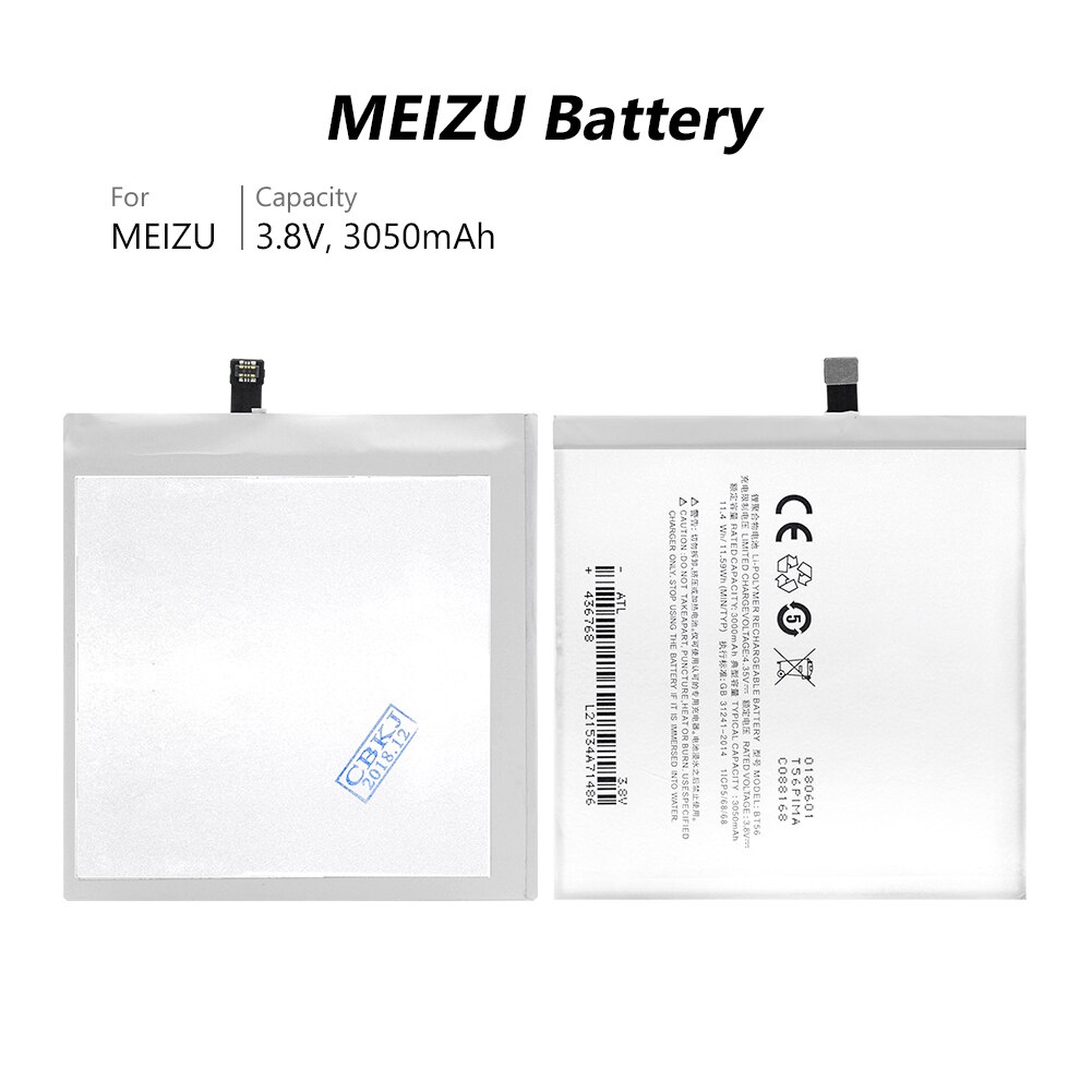 3,8 V 3050mAh BT56 praktisch Batterie Ersatz BT56 Lithium Li-Ion Akku Für Meizu M576/M576U/MX5 Profi/NIUX/Profi 5