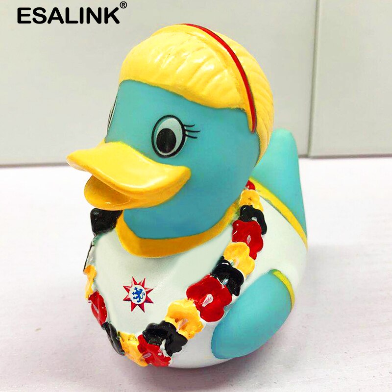 ESALINK 7.5CM Baby Bath Toys Rubber Duck Garland Girl Duck Baby Bath Tub Collection Home Party Decoration