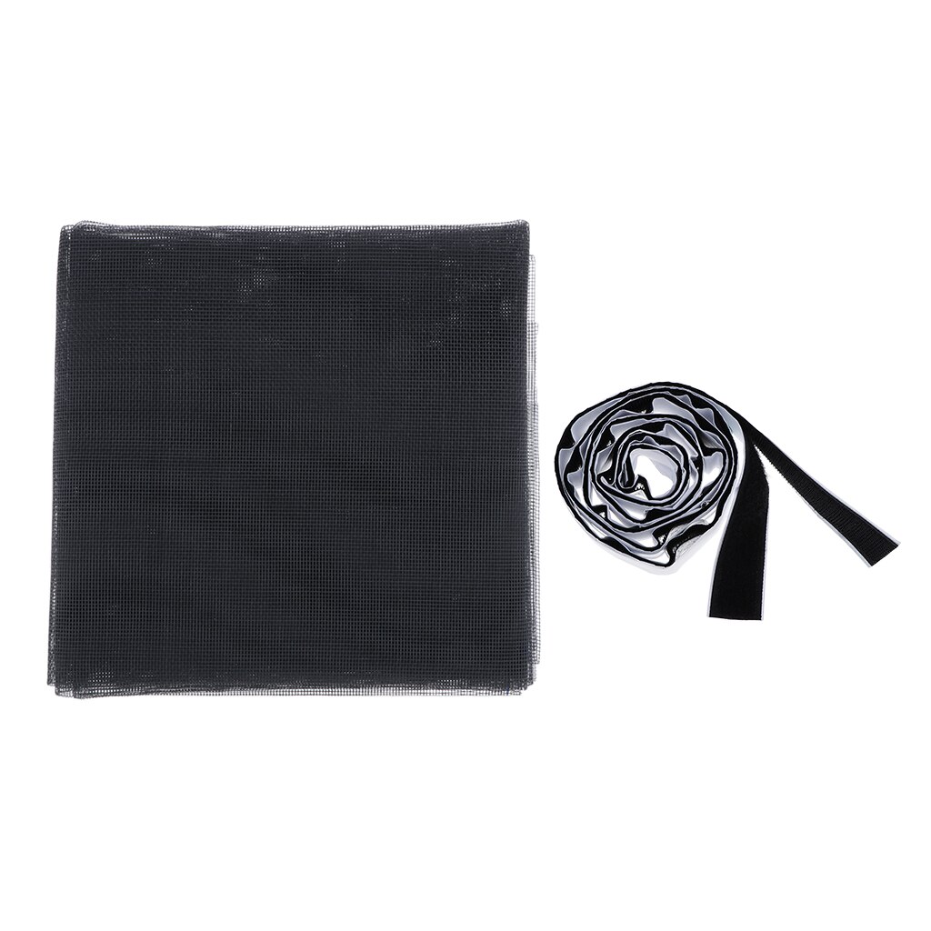 DIY Wire Window Screen Magnetic Snap Fly Insect Mosquito Net Black_150x130cm: Black 150x130cm