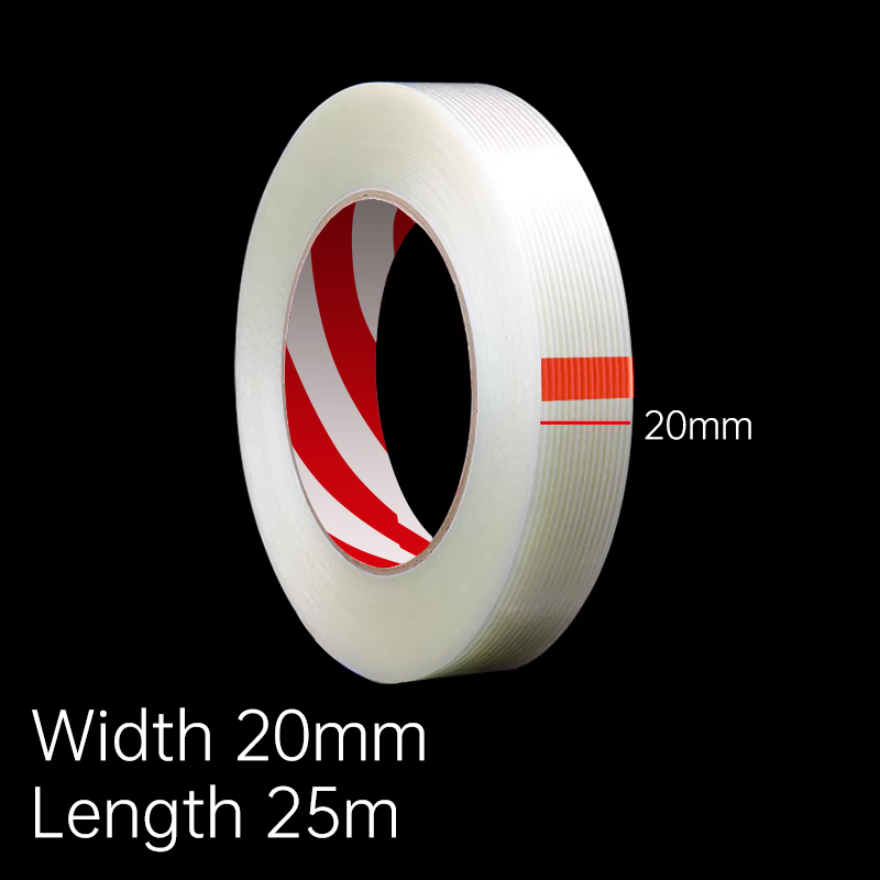 25 m Glasfaserband, transparent, gestreift, Faserband, wasserdichtes Klebeband, Lithium-Akku, Isolierfolie, Verpackung, fest: Braun