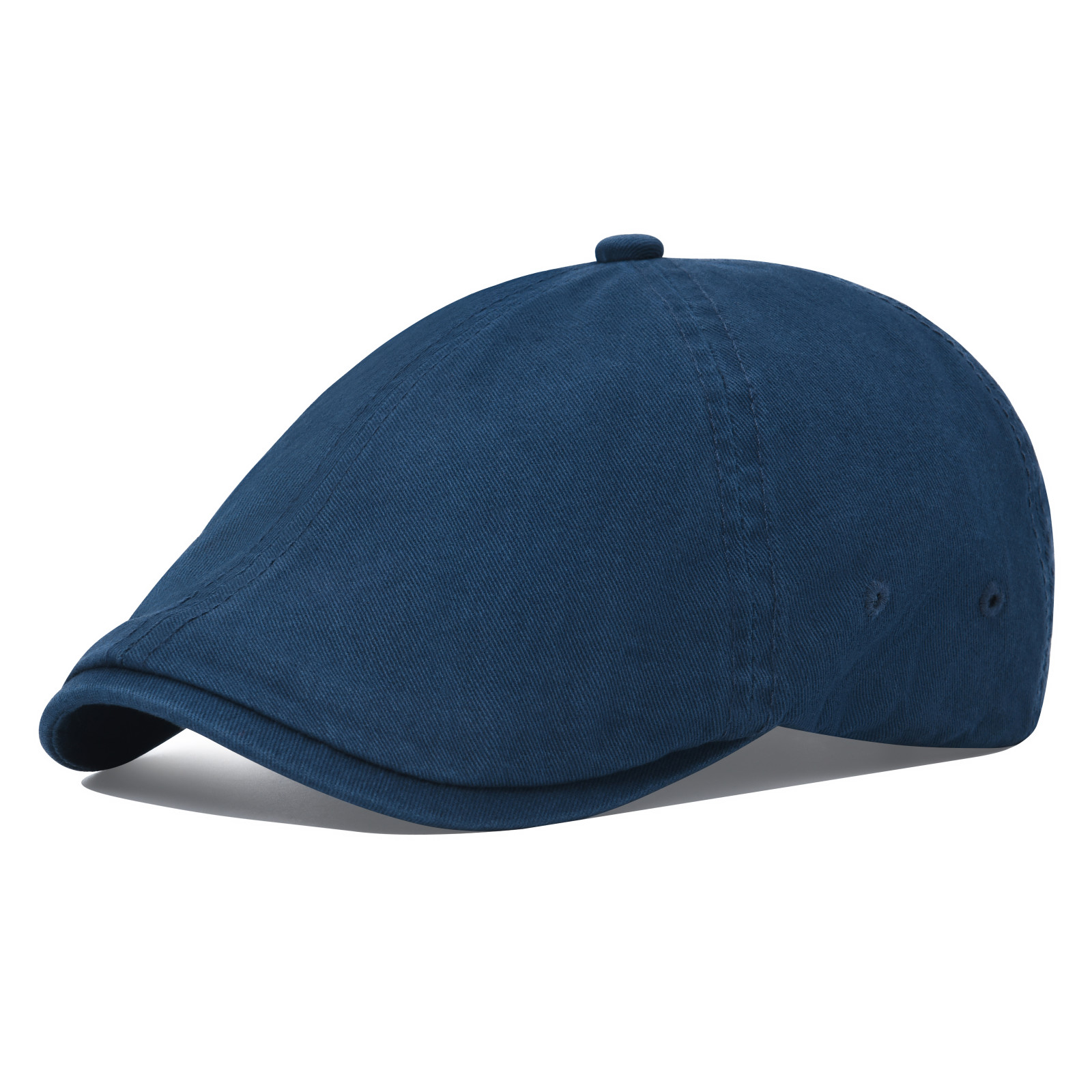 VOBOOM – bérets en coton pour homme et femme, casquette plate en sergé de coton, style Cabbie, décontracté, ajustable, élastique, printemps été: Navy