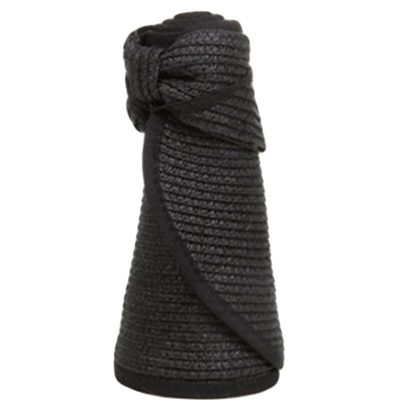 Dames zomer opvouwbare open stro zonnehoed strik achterkant verstelbaar ademend uv-bescherming brede rand strand zonneklep pet 8 kleuren: Zwart