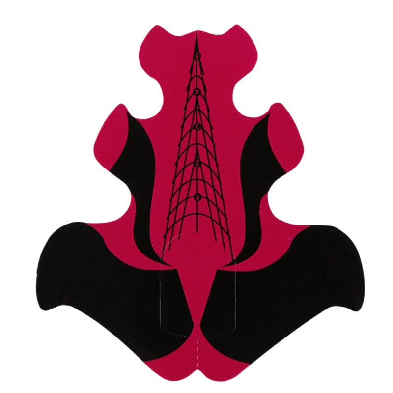 100pcs/pack Nail Forms Extension Tips Guide Extension French DIY Tool Acrylic UV Gel Nail Art Tools Builder Sticker Sculpting: red black