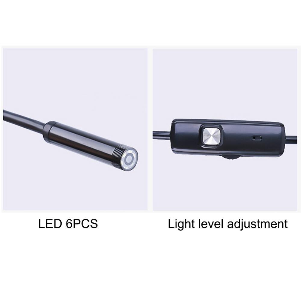 Endoscopio inalámbrico HD Wifi USB, boroscopio IP67, impermeable, cámara de serpiente Flexible de inspección Android 2/3, 5/5M con 6 luces LED