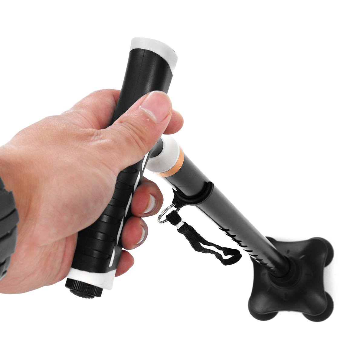 Collapsible Telescopic LED Light Cane Elder Cane LED Walking Trusty Sticks Great for Mothers Fathers 4 Head Pivoting base