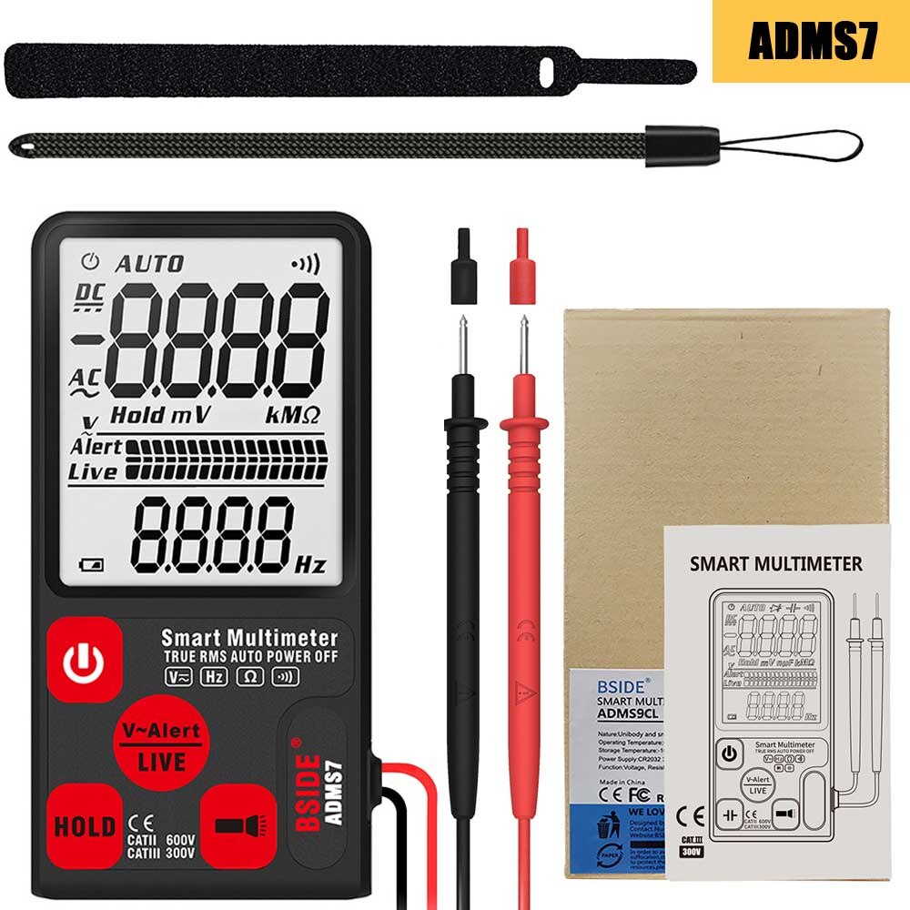 Mini Digitale Multimeter Bside ADMS9 S7 Tester Voltmeter Weerstand Ncv Continuïteit Test Met