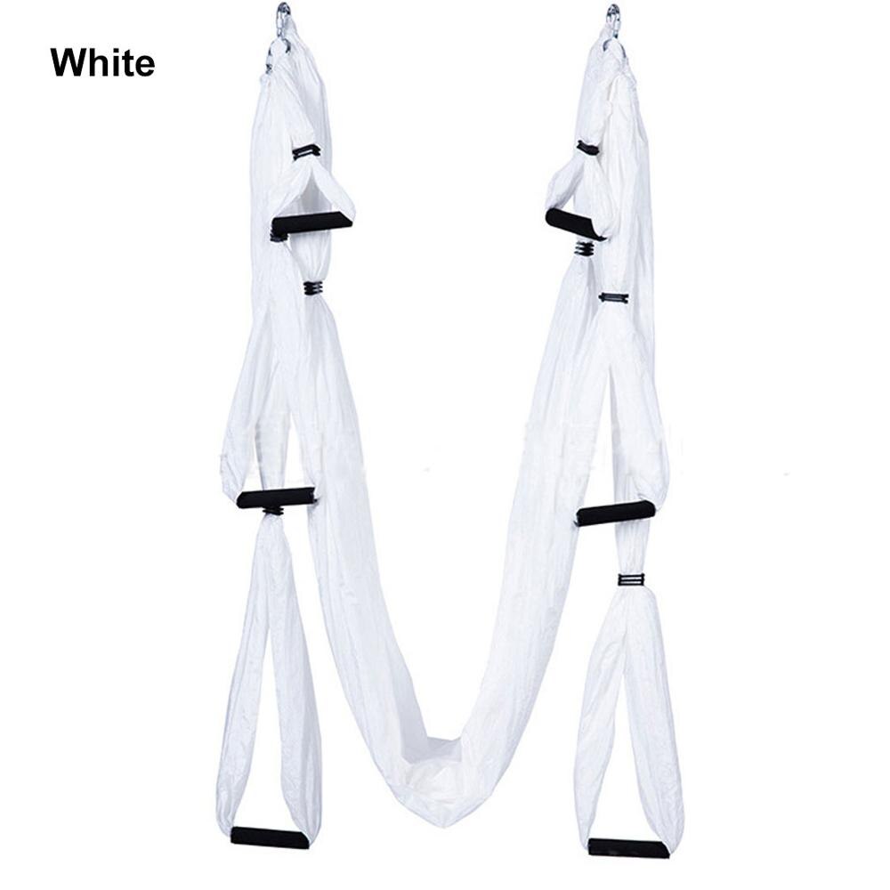 Color matchingAnti-gravity Aerial Yoga Hammock Full Set Flying Swing Trapeze Yoga Inversion Exercises Device Home GYM Hanging: white