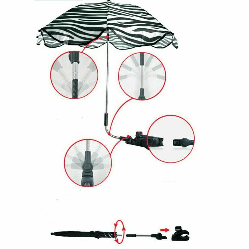 Universal Baby Foldable Bendable Parasol Umbrella UV Protection Stroller Pram Buggy